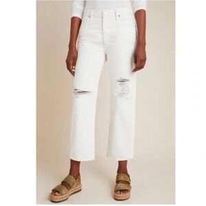 NWT Anthropologie Citizens of Humanity Emery Wide Leg Jeans Moonstone White 29